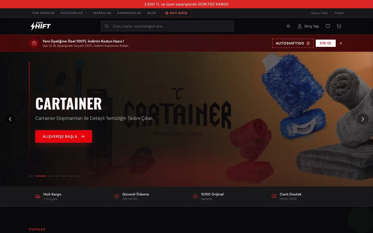 autoshift.com.tr ana sayfası