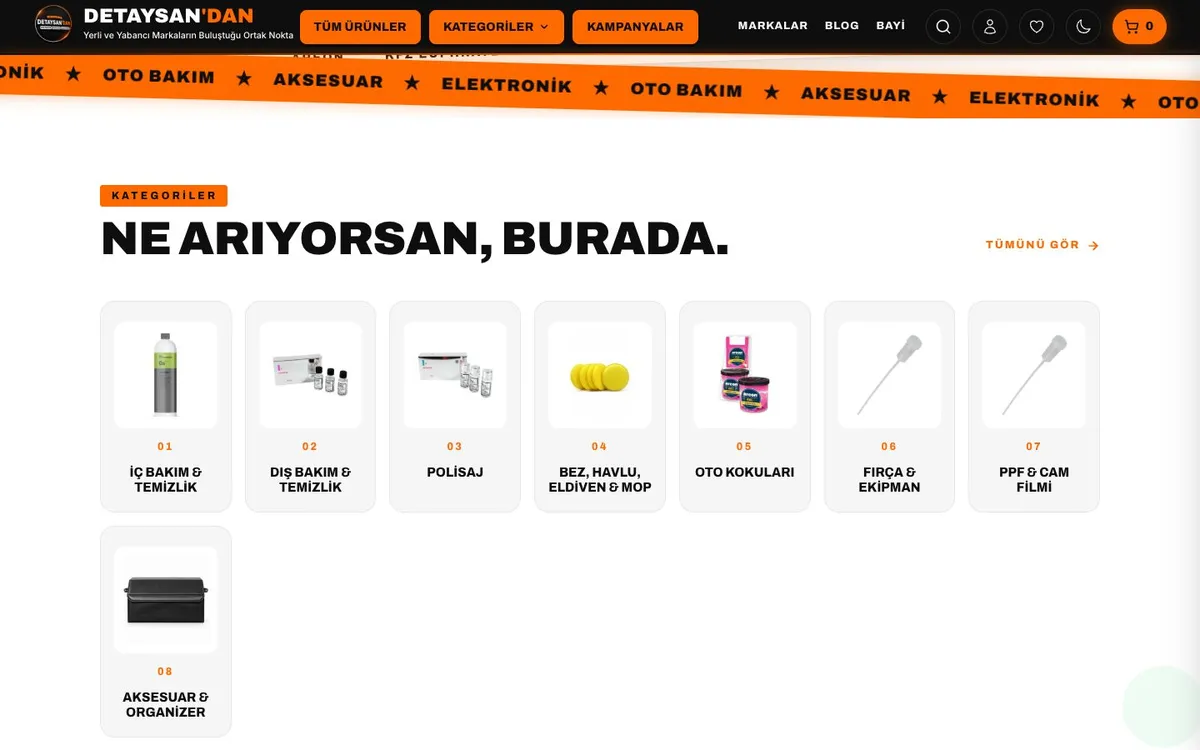 Detaysan’dan kategori vitrini: Ne arıyorsan, burada