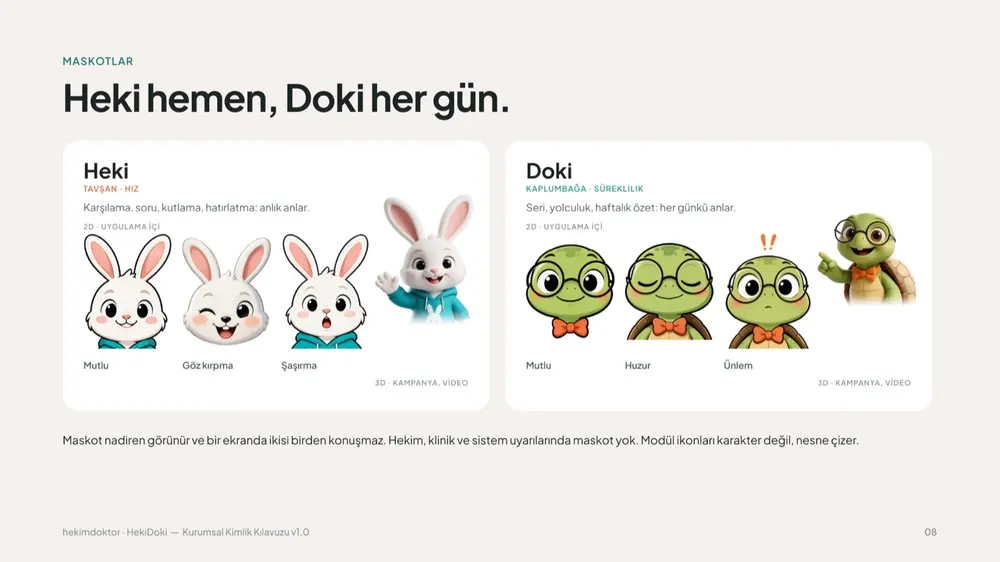 Heki hemen, Doki her gün: karakterler